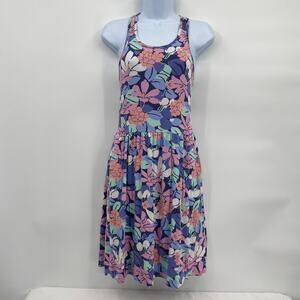 Rumi + Ryder Floral Racerback Skater Dress Blue Knee Length Girls Size XL 16